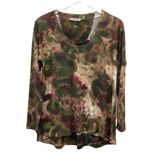 Soft Surroundings Size PS Tillie Knit Tunic Top Knit Olive Green Tan Lightweight